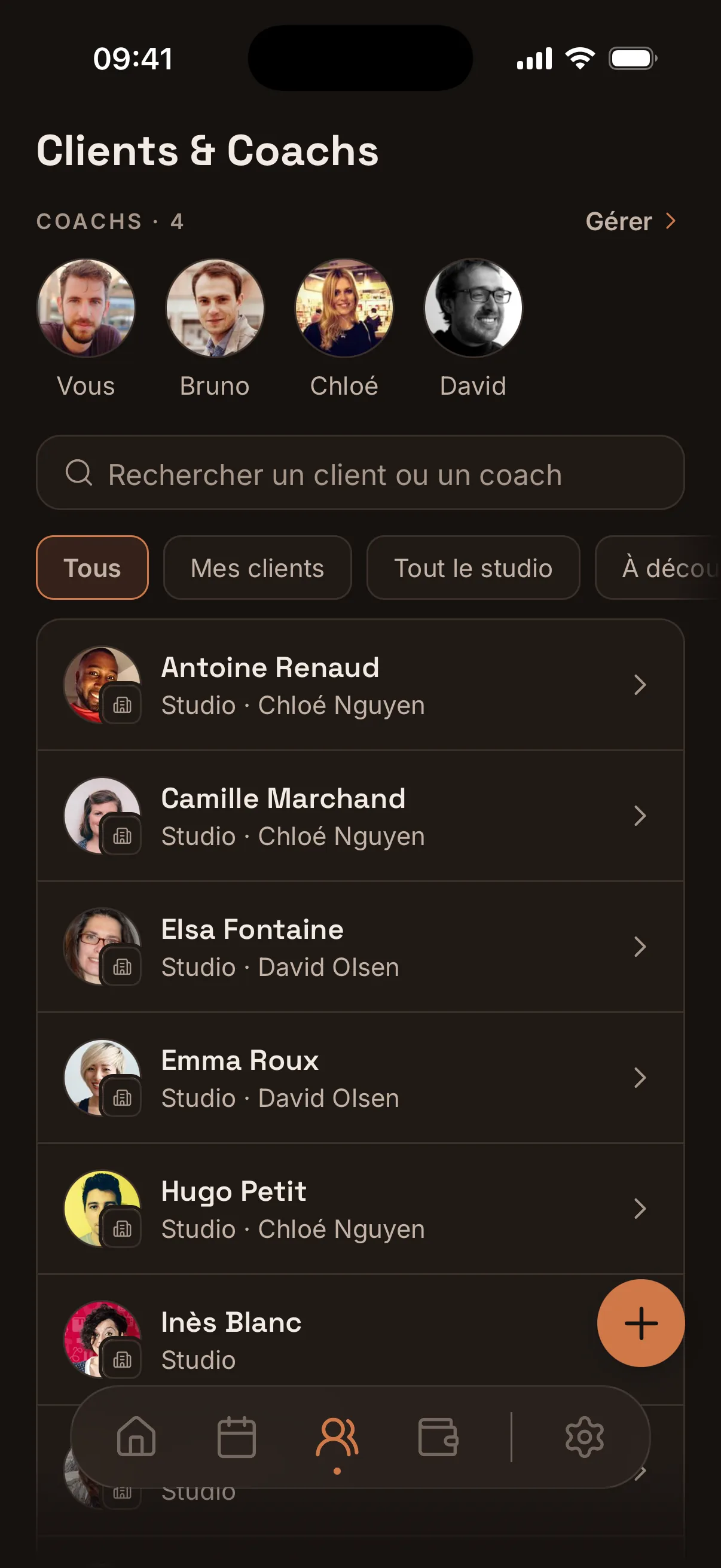 Aperçu de l'équipe du studio
